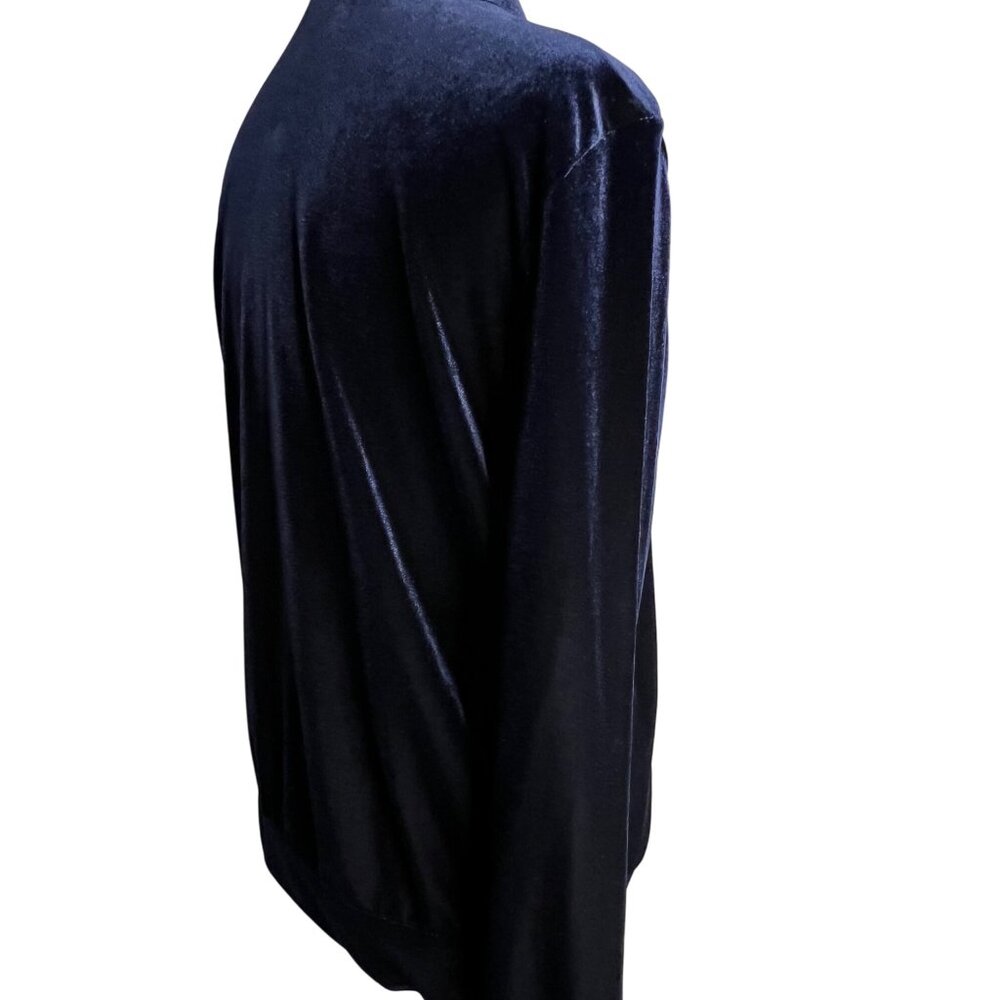 BP women’s medium Valore velvet jacket front full zipper long sleeve blue - Picture 6 of 12
